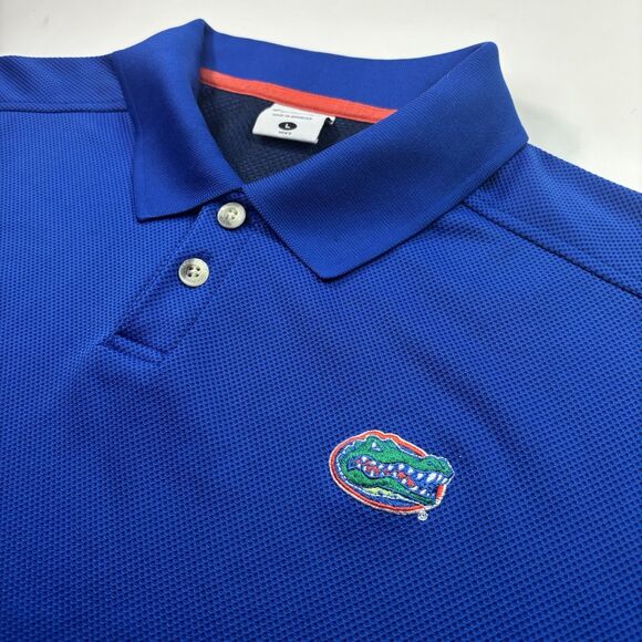 Florida Gators Columbia Golf Polo Shirt Ommi Shade Men's Large Blue Orange Mesh - Picture 3 of 9